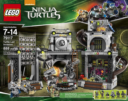 Lego Tartarugas Ninja Turtle Lair Invasion 79117 888 Peças