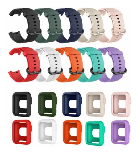 Imagen 2 de 9 de Correas Para Xiaomi Mi Watch Lite 1 De Silicone Con Bumper