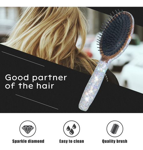 Cepillo De Pelo Con Diamantes De Imitación Para Eliminar Enr