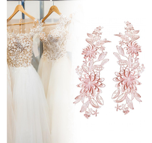 Apliques De Encaje De 2 Piezas, Apliques De Boda, Apliques