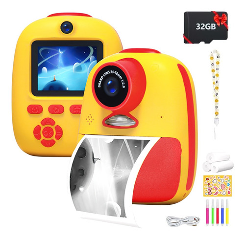 Cámara Digital Hd Para Niños Fotos Imprimibles 32gb Tarjeta