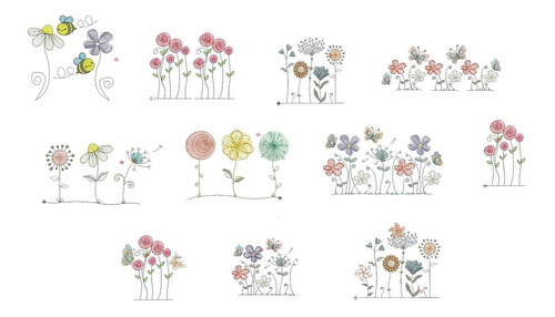 Diseños Bordar Matrices Maquinas Bordadoras Flores Jardin 2