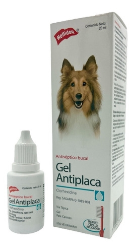 Holliday Gel Antiplaca Perros Y Gatos 20ml Con Cepillo Bucal Sabor Sin Sabor