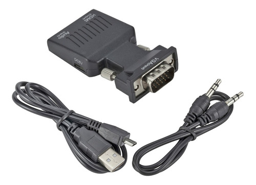 Imagem 3 de 5 de Conversor Adaptador Entrada Vga Macho Saida Hdmi Femea
