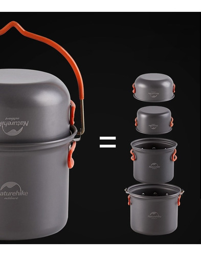 Imagen 3 de 7 de Naturehike - Kit De Ollas De Camping 2-3 Personas