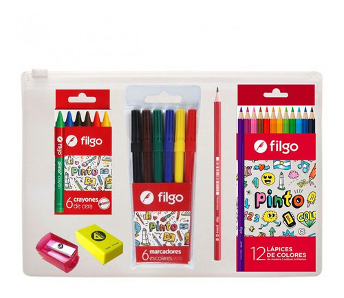 Kit Pintar Y Colorear En Sobre Plastico Con Cierre 27 Piezas
