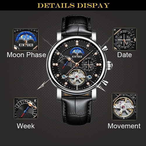 Reloj Mecánico Kinyued Fashion Moon Phase