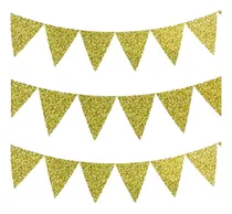 Comprar Party Store - Guirnalda Banderines Glitter Dorado - Cotillón