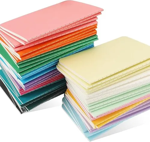 12 Mini Cuadernos Con Rayas Colores Variados - Libretas