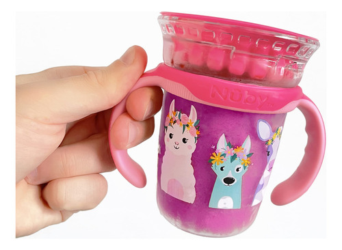 Nuby Vaso De Borde 360 De 2 Etapas Con Asas Extraíbles Y Cub