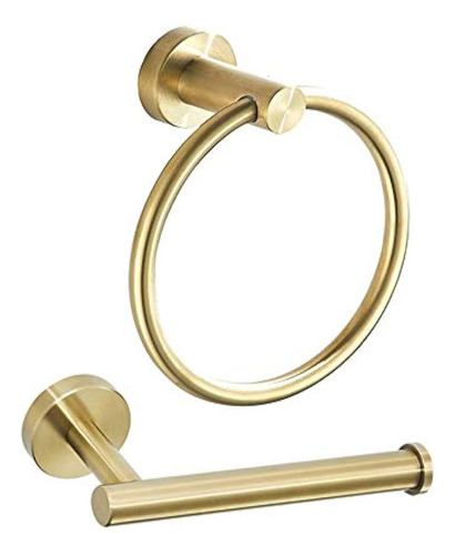 Weiko Gold Toilet Paper Holder Towel Ring, Accesorios De Bañ