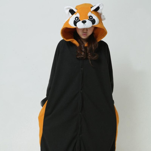 Guaxinim Tanuki Pijama Kigurumi Macacão - Pronta Entrega