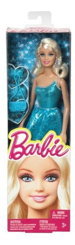 Barbie Glitz Muñeca Vestido Azul Brillante Marca Mattel