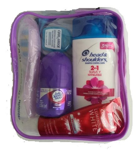 Kit De Higiene Para Viaje Con Shampoo Mujer 5 Productos