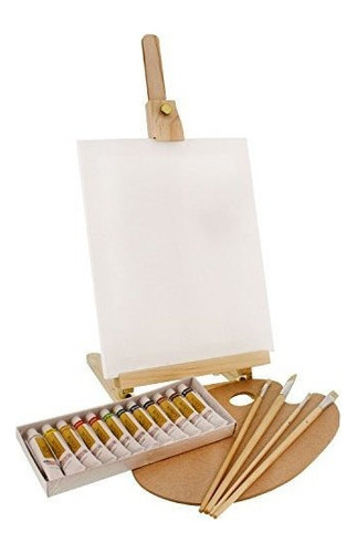 Us Art Supply Madera Studio Table Easel Y Paint Box Set Con