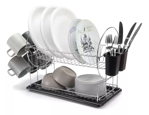 Escurridor de platos trastes cubiertos secador accesorios de cocina 2 Tier  NUEVO