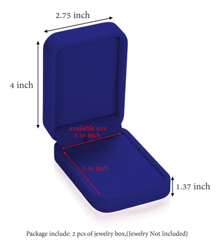 Juego De 2 Joyas Colgantes En Terciopelo Azul - Collar Para