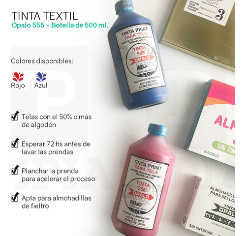 Tinta Para Telas Textil Opalo 555 500 Ml Almagro