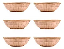 Comprar Set X 6 Panera Redonda De Mimbre 22cm Pan Tostadas Galletas