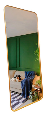 Espelho Retangular Decorativo Com Moldura Em Metal 150x45cm
