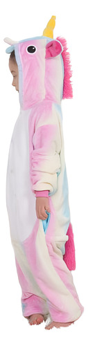 Pijama Y Disfraz Enterito Polar Unircornio Rosa-multicolor