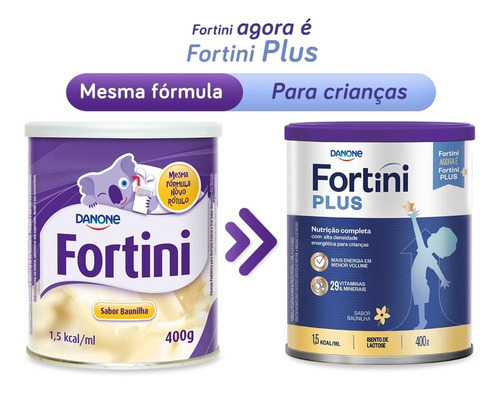 Suplemento Infantil Fortini Pó Plus Sem Sabor 400g Danone Sem Sabor