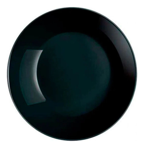 Plato Hondo Sopa Negro Luminarc Vidrio Opal Diwali Noir X6