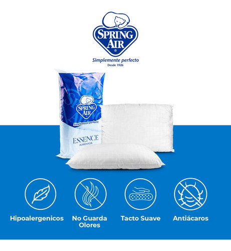 Pack De 2 Almohadas Spring Peach + Cubre Colchón Queen Size