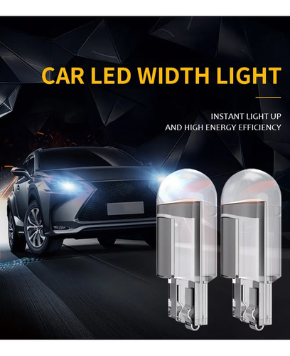 2 Ampolletas Led Cristal Cola De Pez T10 Alta Potencia