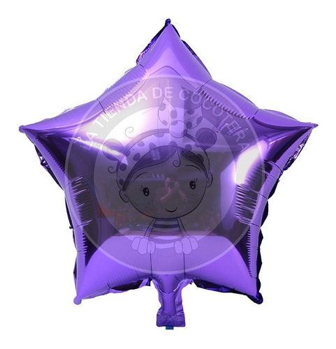 X 6 Globo Metalizado Estrella 45 Cm Cienfuegos Violeta18 P