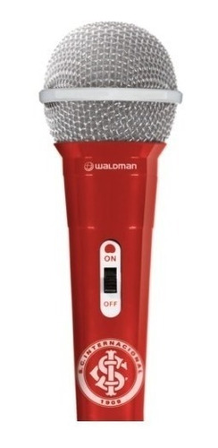 Microfone Waldman Time Internacional Vermelho Com Fio