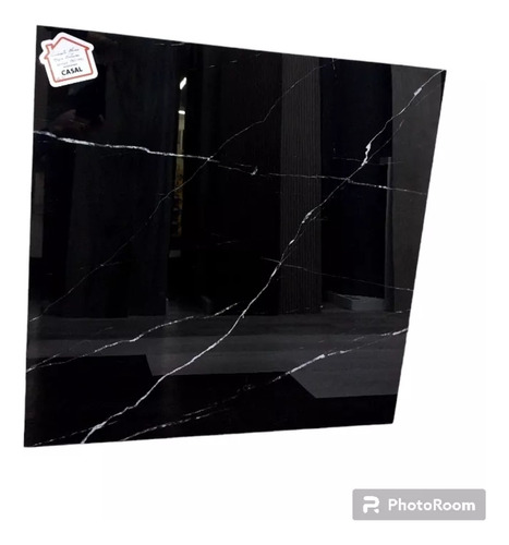 Eut Porcelanato Negro Saturno Brillante Rect 60x60