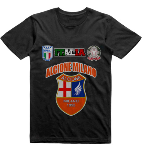 Remera Infantil Negra Alcione Milano Italia