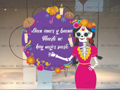 Decoración En Vinil  Fiesta Dia De Muertos 