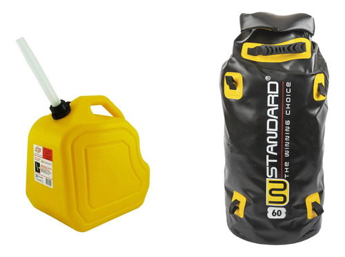 Kit Bolso Negro / Amarillo 60l + Bidon Amarillo 25l