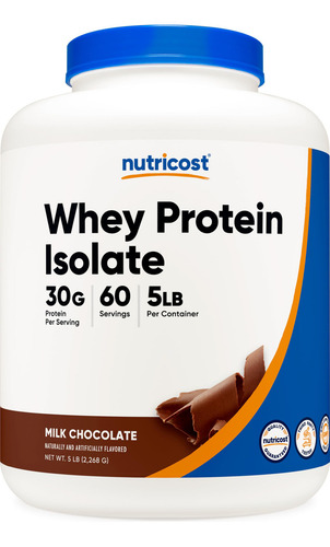 Nutricost Proteína Whey Isolate Chocolate 5 Libras 60 Srv