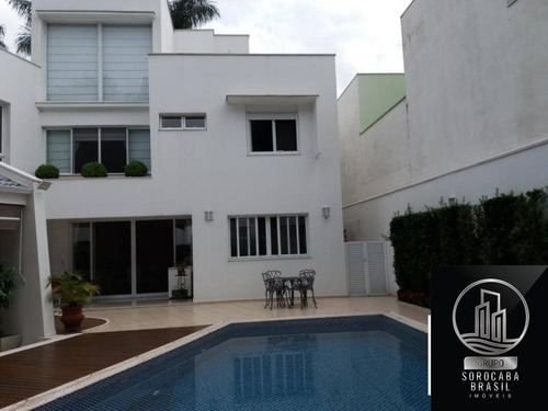 Espetacular Sobrado Com 4 Dormitórios À Venda, 500 M² Por R$ 2.800.000 - Condomínio Lago Da Boa Vista - Sorocaba/sp, Próximo Á Padaria Real. - Ca00069 - 67650829