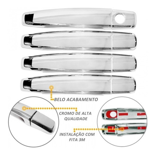 Aplique Capa Maçaneta Cromado - Agile Captiva Vectra S10
