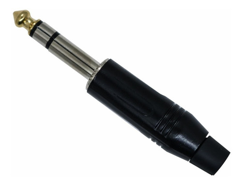 Conector Plug P10 Stereo Metalico Preto Pro 13328 T-black