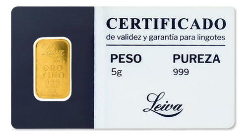 Lingote De Oro 24k 5 Gramos Leiva Joyas