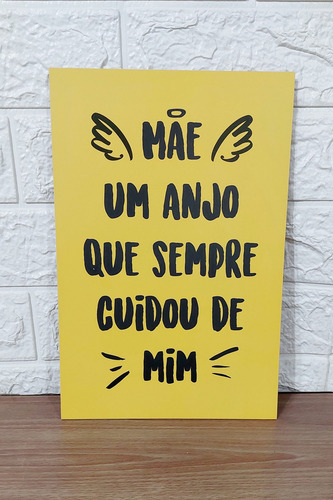 Quadro Placa Decorativa Mae Um Anjo Que Sempre Cuidou De Mim