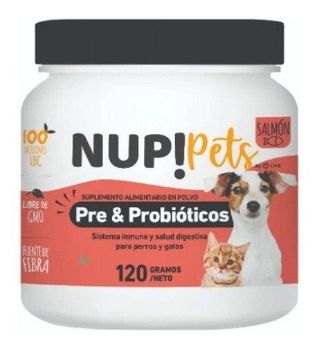 Nup! Pets Suplemento En Polvo Pre Y Probióticos Salmon 120gr