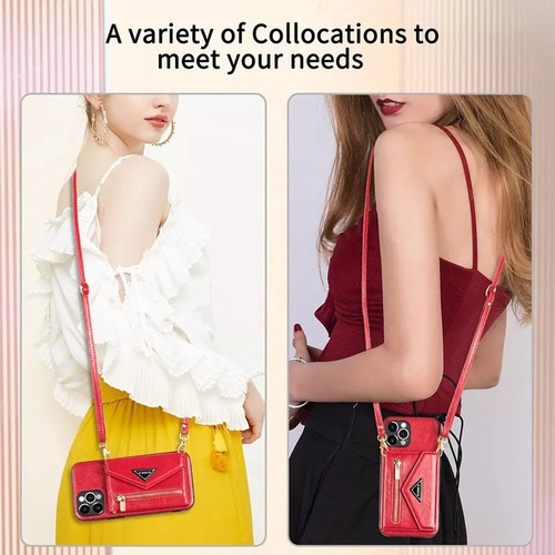 Funda De Piel Para iPhone Funda Tipo Cartera Con Correa