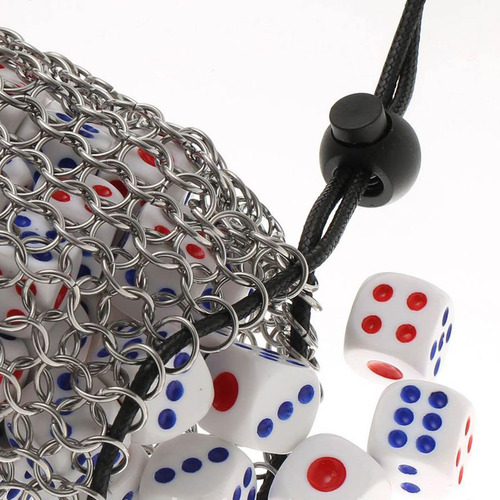 Upgrade Bolsa De Dados Chainmail Aço Inoxidável Grande