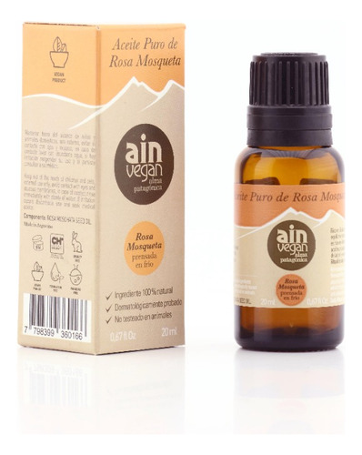 Ain Vegan Aceite 100% Puro De Rosa Mosqueta Prensado En Frío