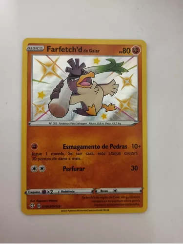 Card Pokémon Farfetch'd De Galar Shiny Original Copag Raro