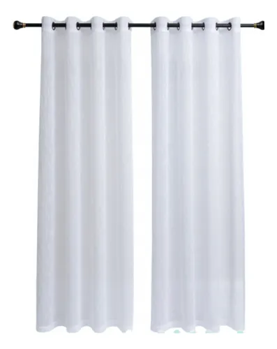 comprar Visillo Hecha Velo Lino Liso 2 Paños