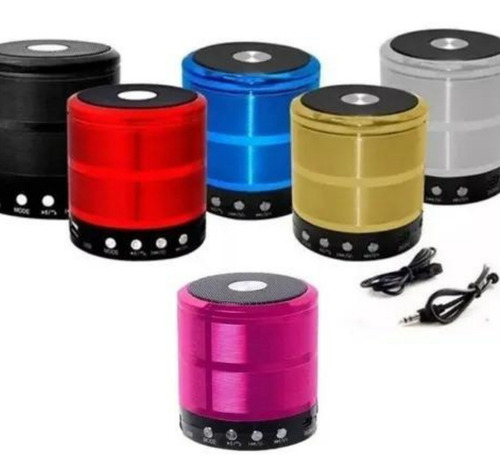 40 Mini Caixa Som Portátil Bt/tf/usb/fm Ws-887 Atacado Cor Variadas 127/220V