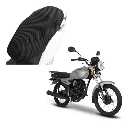 Funda Cubre Asiento Malla Mesh Negra Moto Italika Para Ft150