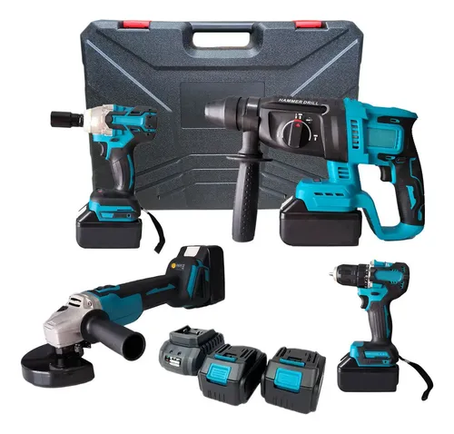 Kit Multi Ferramentas Brushless 48V 4 em 1 com 2 Baterias e Maleta